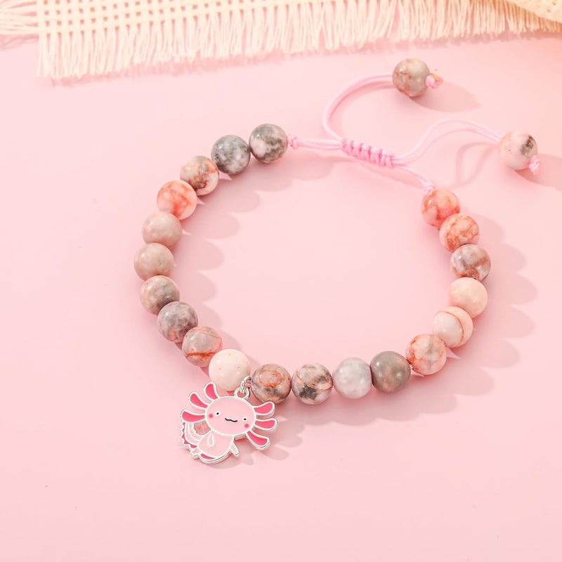 VULETO Axolotl/Horse Bracelet Gifts for Girls Women, Charm Pearl Beads Cute Stuff Valentines Birthday Jewelry for Kids Teens - Image 2